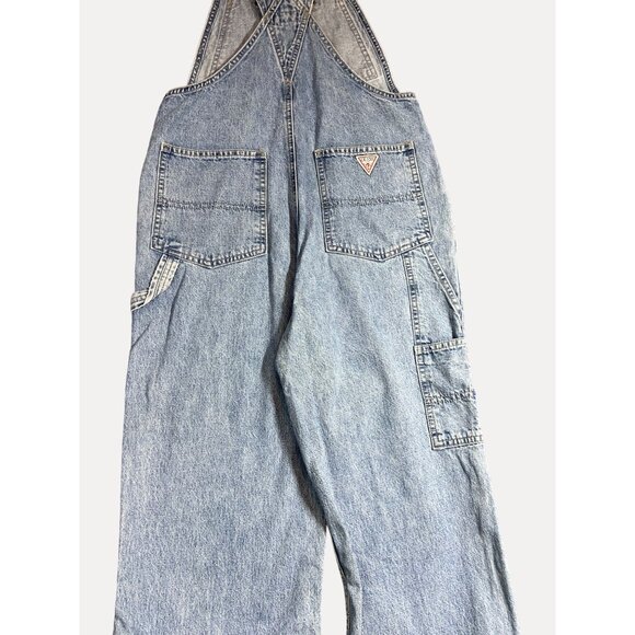 Guess Jeans Women's Vintage Denim Overalls Light Wash Adjustable Straps Button - Picture 14 of 14